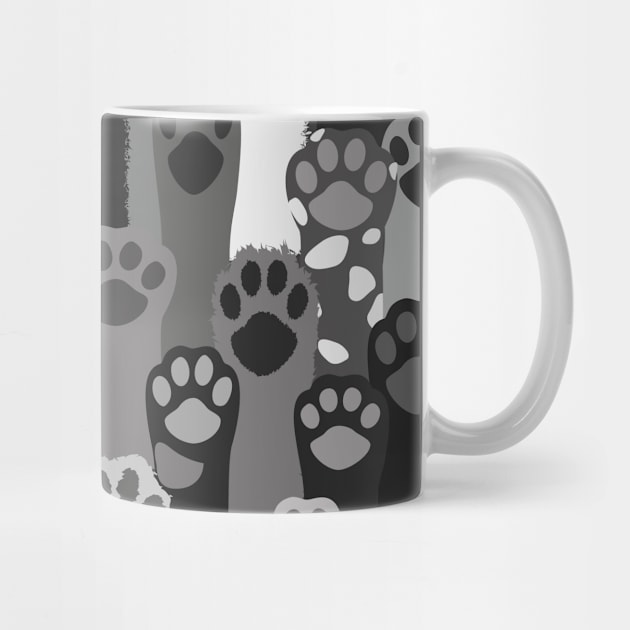 Pawsome Pattern - Black and White by Tillowin